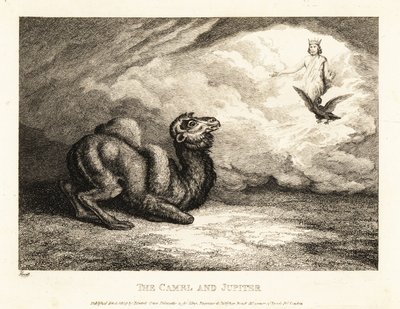 Ein Kamel bittet Jupiter um Hörner. 1811 (Radierung) von Samuel Howitt