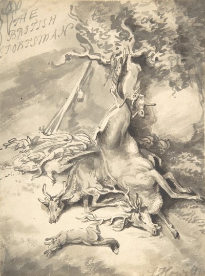 Entwurf für das Frontispiz von The British Sportsman von Samuel Howitt