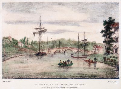 Stourport-on-Severn, Worcestershire, von unterhalb der Brücke von Samuel Ireland