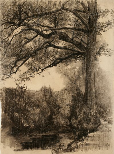 Landschaft mit großem Baum, 1884 von Samuel Isham