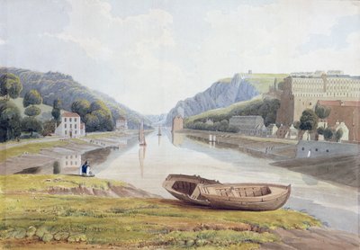 Blick hinunter auf den Avon mit Hotwells und Clifton, um 1825 von Samuel Jackson