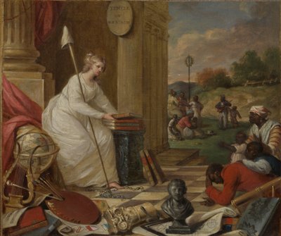Studie für Freiheit, die die Künste und Wissenschaften zeigt, oder Der Genius Amerikas (ca. 1791-92) von Samuel Jennings