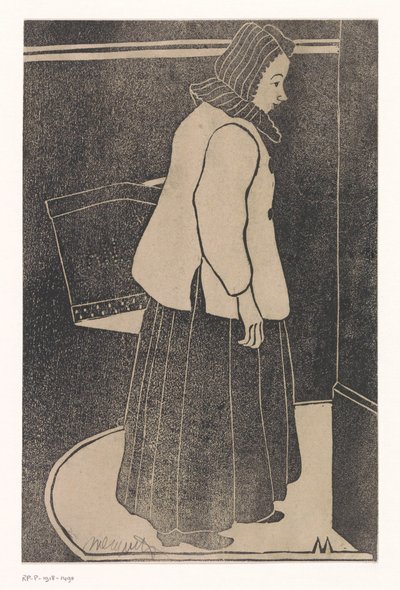 Frau mit Kiste oder Korb von Samuel Jessurun de Mesquita (signed by artist)