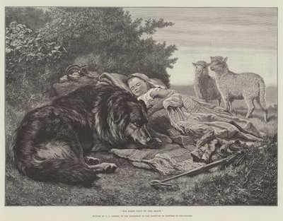 Sein erster Besuch bei der Herde, in der Ausstellung des Instituts der Maler in Öl-Farben von Samuel John Carter