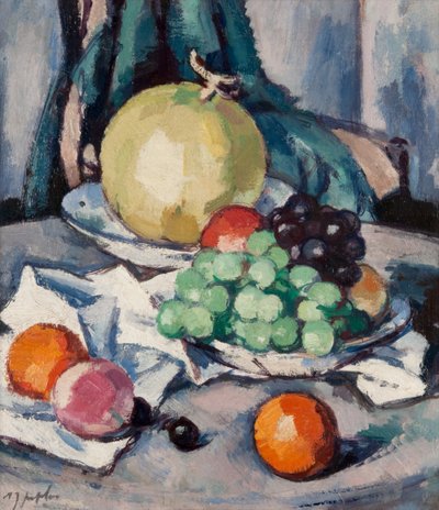 Gemischtes Obst - Melone, Trauben und Äpfel, ca. 1926 von Samuel John Peploe