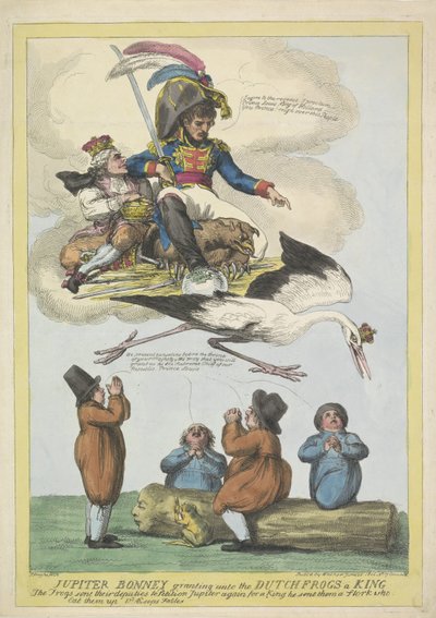 Napoleon schickt Louis Napoleon als König in Form eines Storches nach Holland, 1806 von Samuel Knight