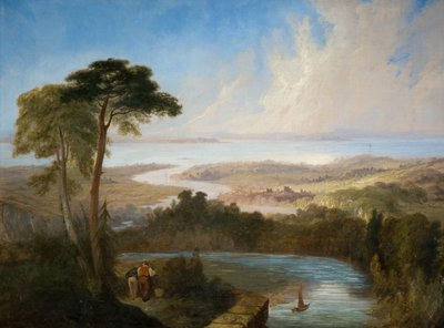 Panoramablick auf das Severn-Ästuar, frühes bis mittleres 19. Jahrhundert von Samuel Lines