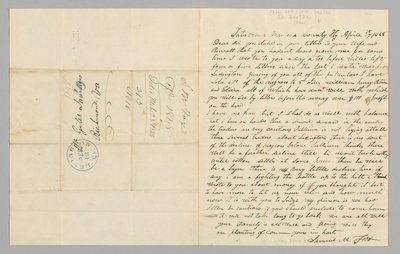 Brief an Giles Saunders von Samuel M. Fox über den Sklavenhandel, 17. April 1848 von Samuel M. Fox
