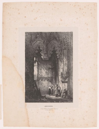 Innenraum einer Kirche in Louviers von Samuel Prout (attributed to)
