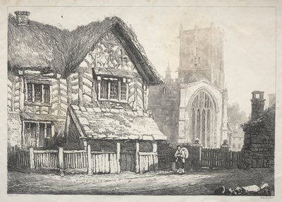 Eine Reihe alter Gebäude und ländlicher Hütten im Norden Englands: Helmsley, 1821 von Samuel Prout