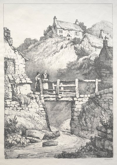Eine Reihe alter Gebäude und ländlicher Hütten im Norden Englands: Runswick von Samuel Prout