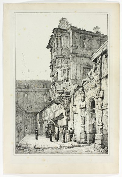 Altes Palais, Bamberg, aus Faksimiles von Skizzen aus Flandern und Deutschland von Samuel Prout