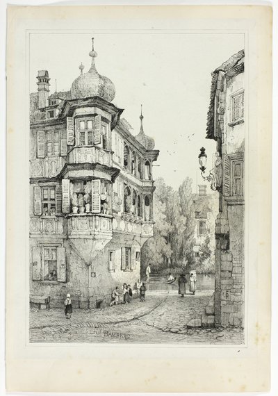 Bamberg, aus Faksimiles von Skizzen aus Flandern und Deutschland von Samuel Prout