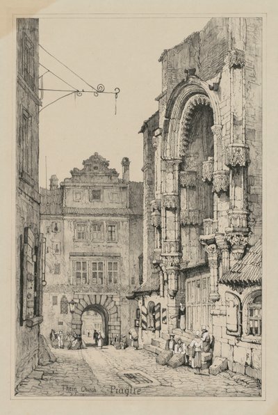 Faksimiles von Skizzen aus Flandern und Deutschland: Thein-Kirche, Prag, 1833 von Samuel Prout