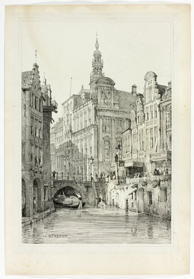 Hotel de Ville, Utrecht, aus Faksimiles von Skizzen aus Flandern und Deutschland von Samuel Prout