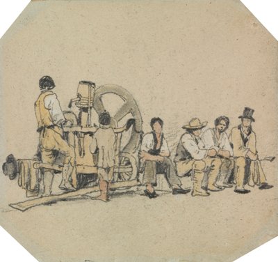 Mechanischer Schleifer mit Figuren von Samuel Prout