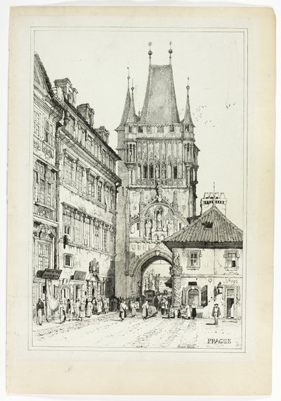 Prag, aus Faksimiles von Skizzen aus Flandern und Deutschland von Samuel Prout