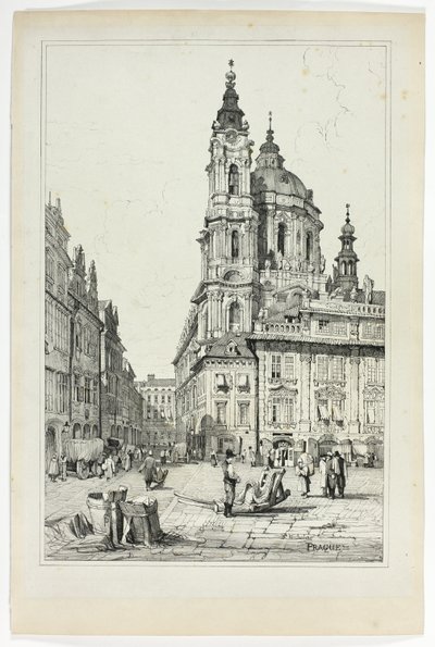 St. Nikolaus, Prag, aus Faksimiles von Skizzen aus Flandern und Deutschland von Samuel Prout