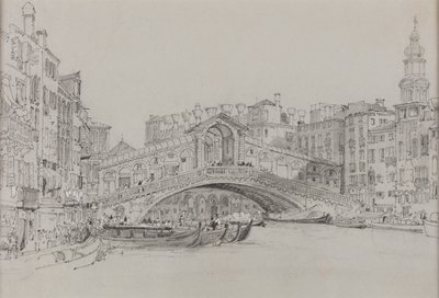 Die Rialto-Brücke, Venedig, unbekanntes Datum von Samuel Prout