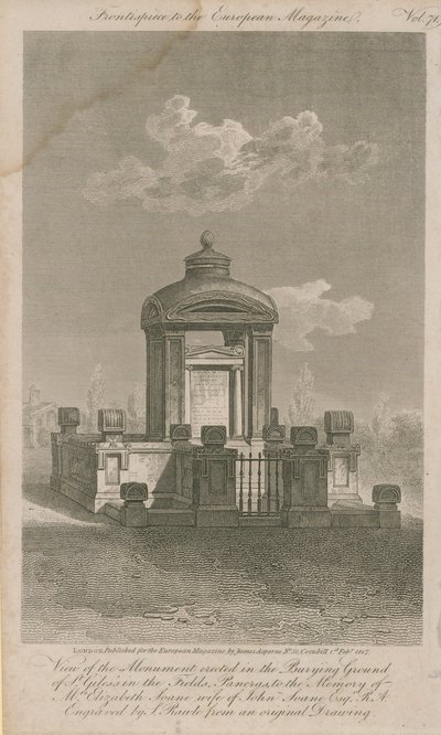 Denkmal für Elizabeth Soane von Samuel Rawle