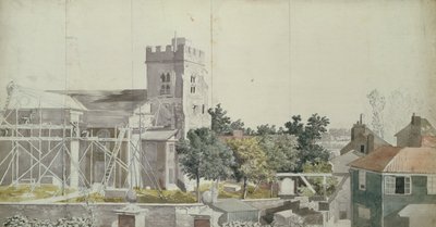 Twickenham Kirche unter Gerüst, 18. Jahrhundert von Samuel Scott