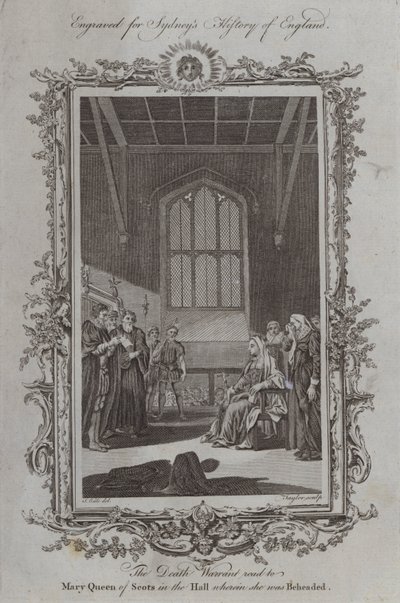 Der Todesbefehl wird Maria Stuart im Saal vorgelesen, in dem sie enthauptet wurde von Samuel Wale