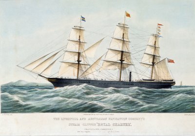 Ein königlicher Klipper der Australia und Liverpool Reederei, um 1856 von Samuel Walters