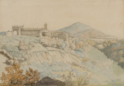 Das Kloster von Grotta Ferrata, antikes Tusculum, Italien, um 1805 von Samuel Woodforde