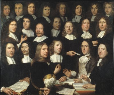 Gruppenporträt der Münzmeister von Dordrecht von Samuel van Hoogstraten