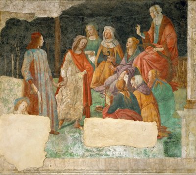 Ein junger Mann wird den sieben freien Künsten vorgestellt von Sandro Botticelli