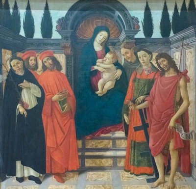 Madonna mit Kind und Heiligen von Sandro (and workshop) Botticelli