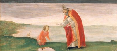 Der Heilige Augustinus und der Knabe am Meeresstrand von Sandro Botticelli