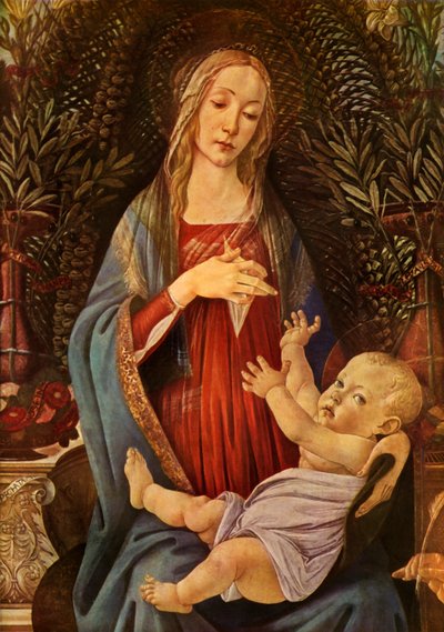 Detail von Madonna und Kind mit beiden Heiligen Johannes, 1485, 1937 von Sandro Botticelli