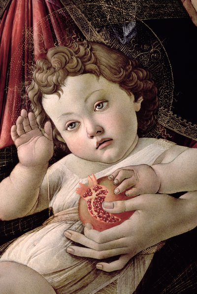 Detail des Christuskindes aus der Madonna des Granatapfels von Sandro Botticelli