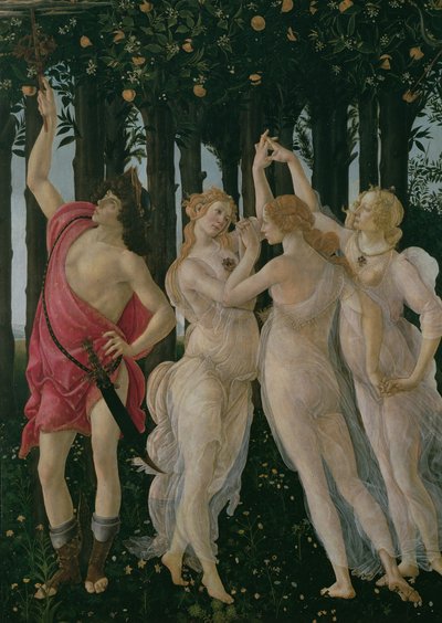 Detail der drei Grazien und Merkur aus der Primavera von Sandro Botticelli