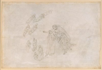 Die Göttliche Komödie, Paradiso IV. Erste Planetensphäre (Mondhimmel): Beatrice klärt Dante über den eigentlichen Sitz der Seligen auf von Sandro Botticelli