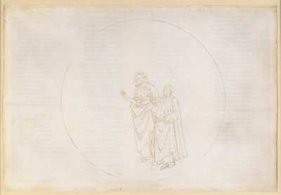 Die Göttliche Komödie, Paradiso IX. Dritte Planetensphäre (Himmel der Venus): Cunizza d Romano und Folquet von Marseille erläutern Dante das Wesen ihres Sterns von Sandro Botticelli
