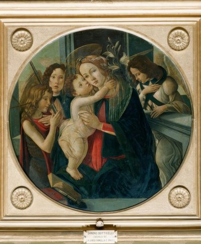 Maria mit Kind, dem Johannesknaben und zwei Engeln von Sandro Botticelli