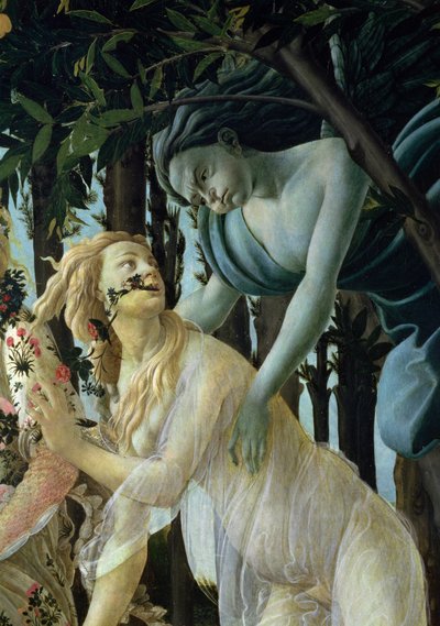 Primavera: Detail von Zephyr und Flora von Sandro Botticelli
