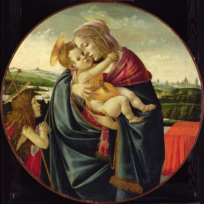 Jungfrau und Kind mit Johannes dem Täufer, ca. 1490 von Sandro Botticelli