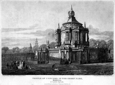 Tempel der Eintracht, Green Park, Westminster, London, 1814 von Sands