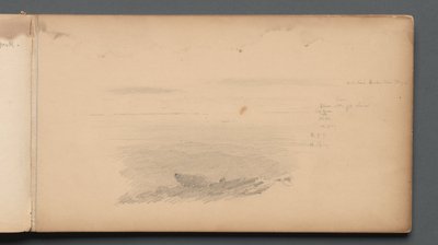 Skizzenbuch, Seite 04: Meereslandschaft mit Farbanmerkungen von Sanford Robinson Gifford