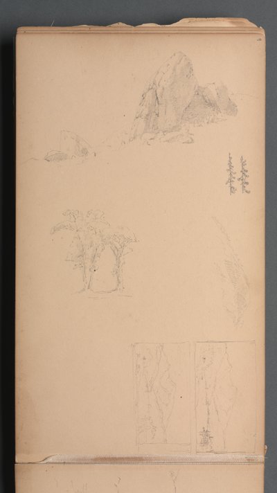 Skizzenbuch, Seite 09: Berge und Felsen, 1859 von Sanford Robinson Gifford