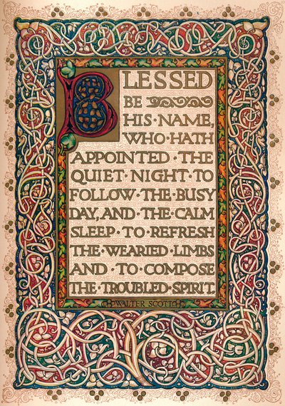 Illuminierte Handschrift zur Illustration von Walter Scotts Der Talisman, ca. 1830 von Sangorski and Sutcliffe