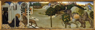 Der Heilige Hieronymus zieht einen Dorn aus der Löwenpfote von Sano di also Ansano di Pietro di Mencio Pietro