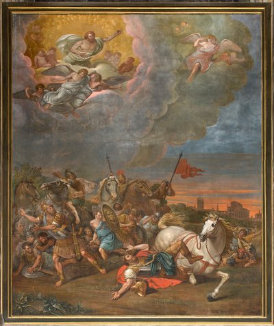 Wand gegenüber der Gegenfassade des Nordquerhauses, Sante Legnani, Bekehrung des Saulus 1814 von Sante Legnani