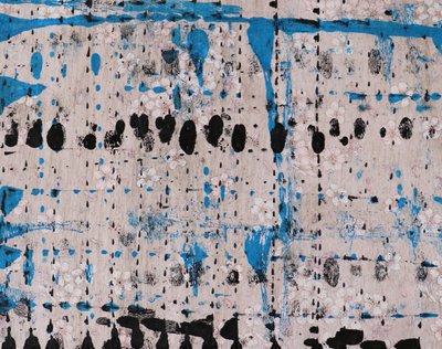 Abstrakte blaue Blumenkleckse von Santhosh ch