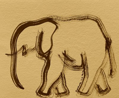 Abstrakte Elefantenpinselstriche von Santhosh ch