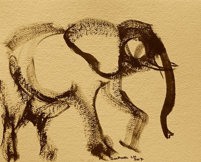 Abstrakte Elefantenskizze von Santhosh ch