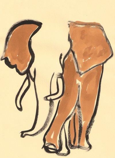 Abstrakte Elefantenskizze von Santhosh ch